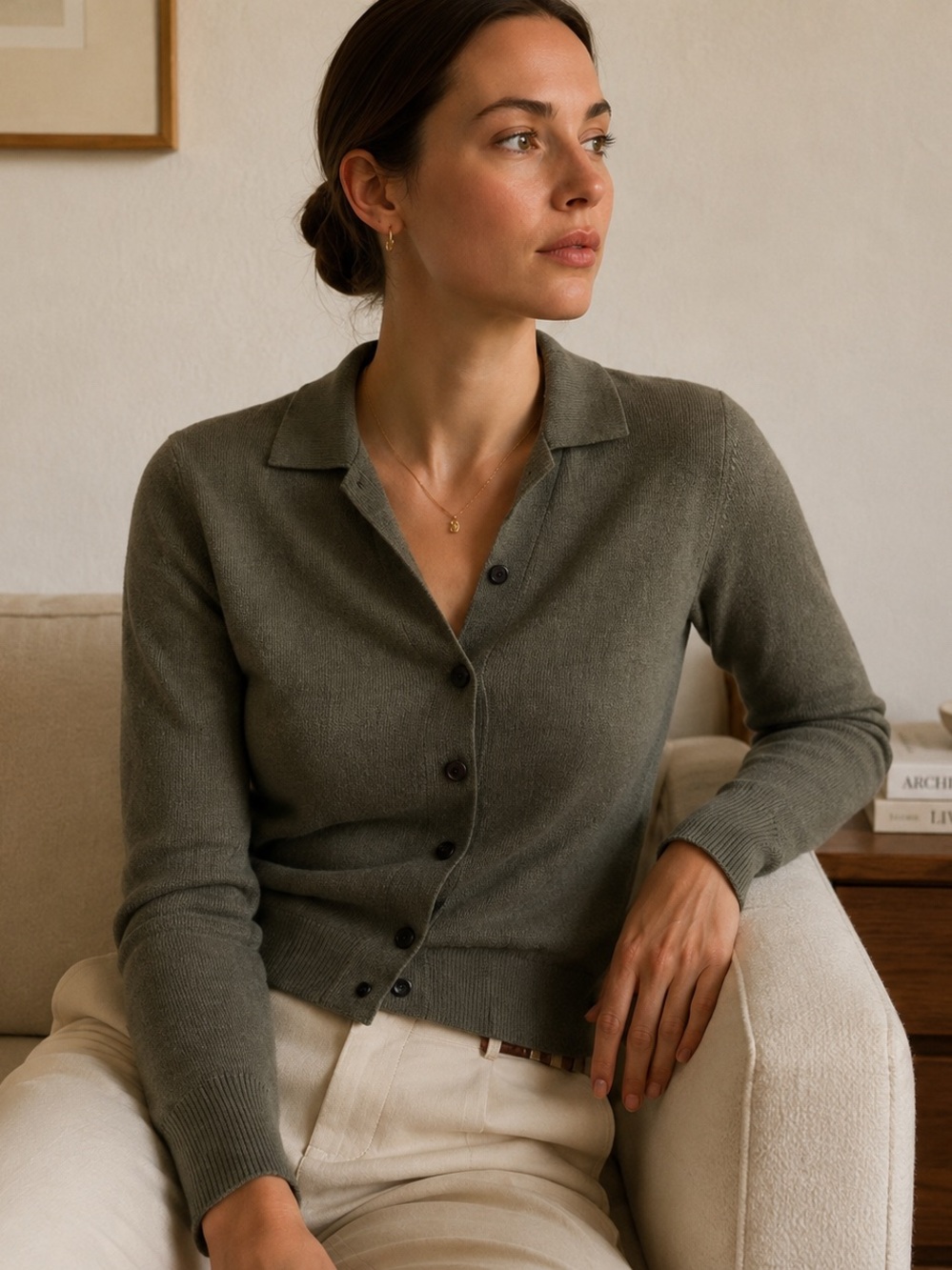 Vintage Scottish Lambswool Cardigan Sweater | Quiet Luxury Old Money Minimalist